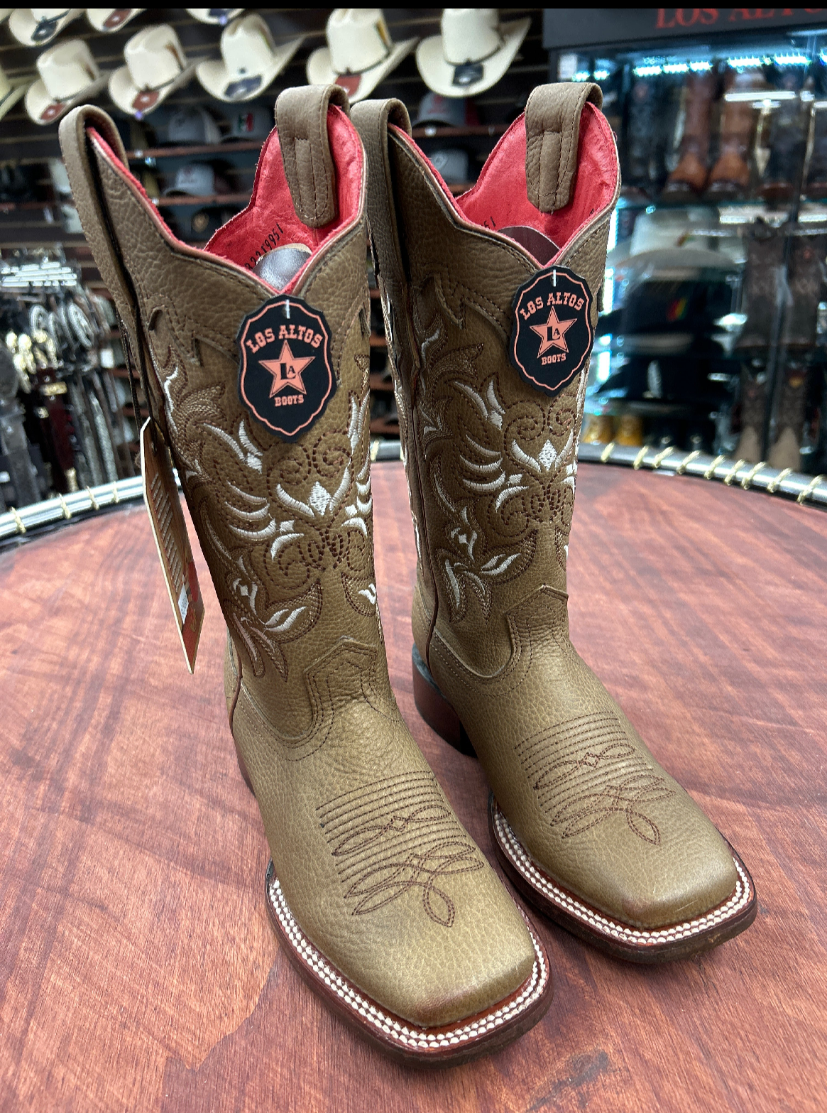 Women’s Dark Honey Wide Square Toe Boot