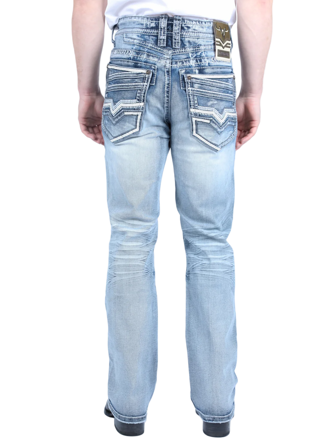 Blue Washed Slim Bootcut Jeans