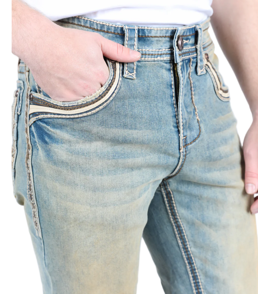 Light Blue Washed Slim Bootcut Jeans