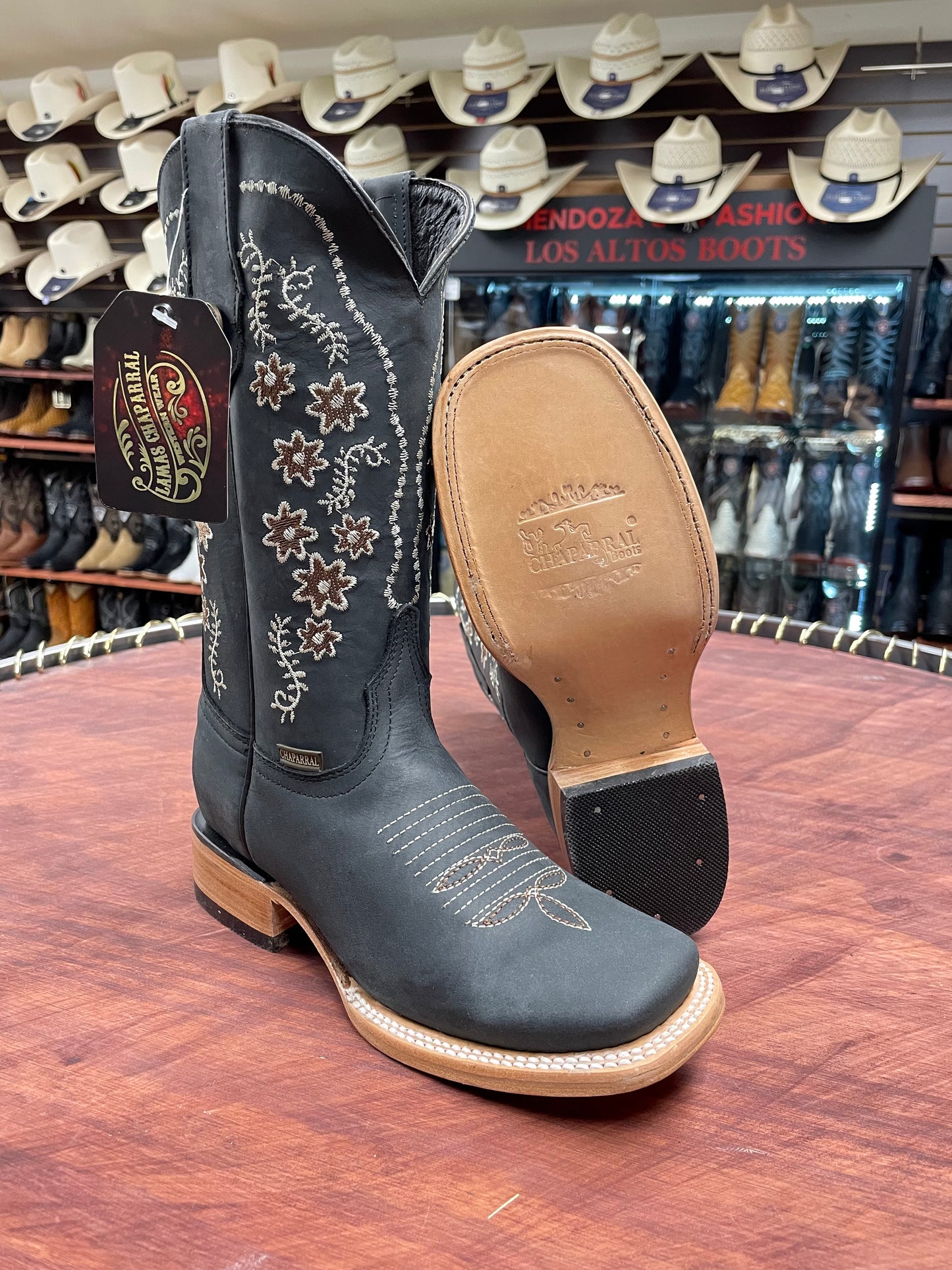 Andrea Floral Black Boot