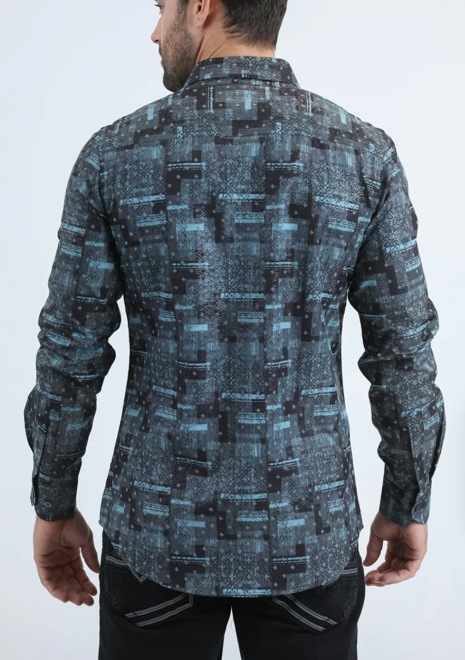 Blue Design Men’s Long Sleeve Shirt