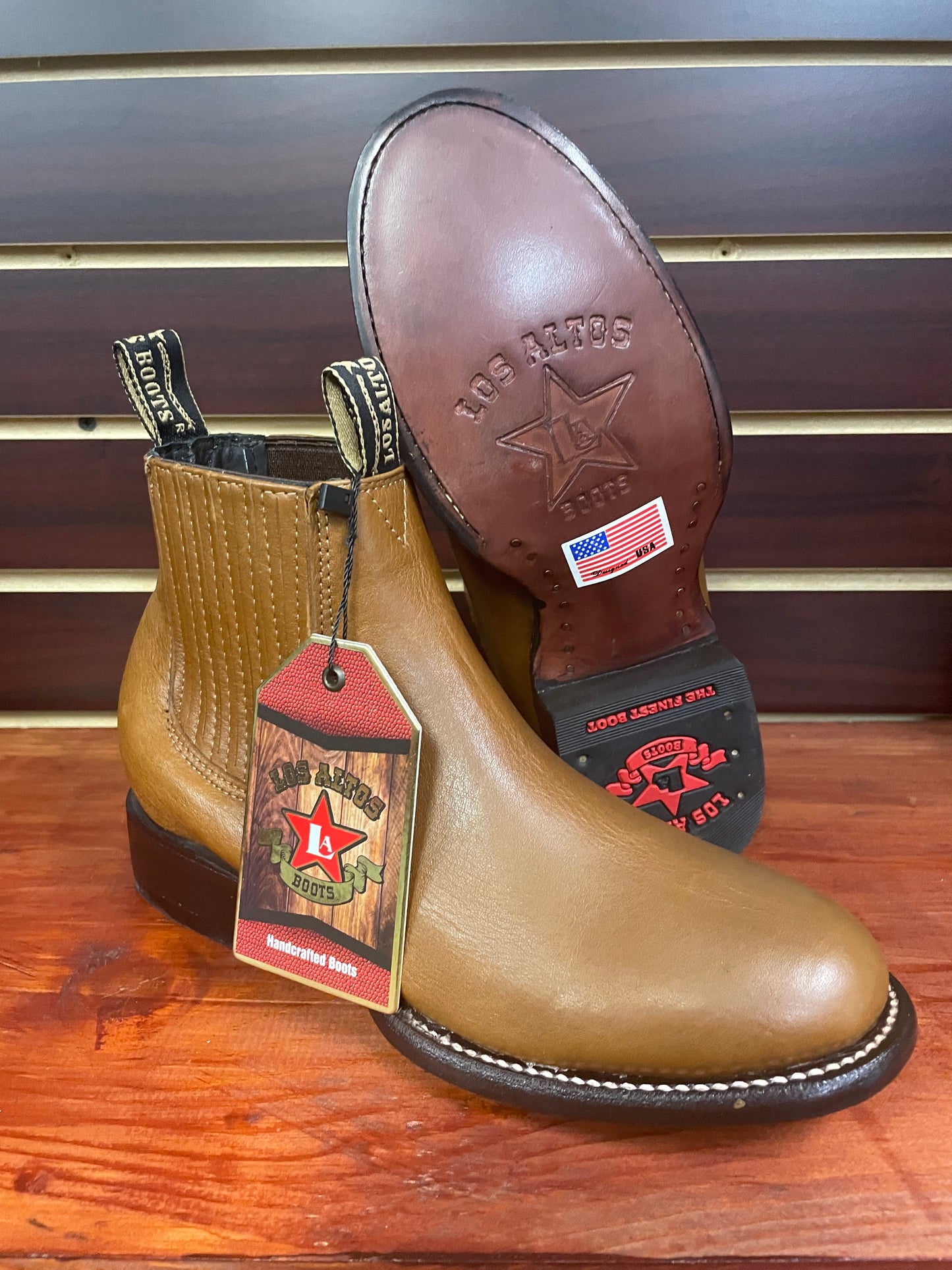 Belmont Charro Short Boot Oval Toe (Honey)