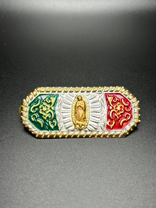 Mexico Flag Guadalupe Hat Pin