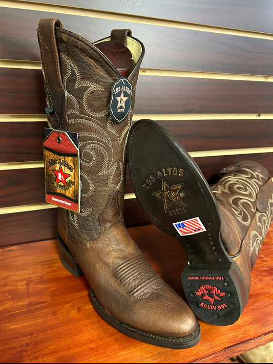 Round Toe Men’s Boot (Walnut, Honey & Brown)