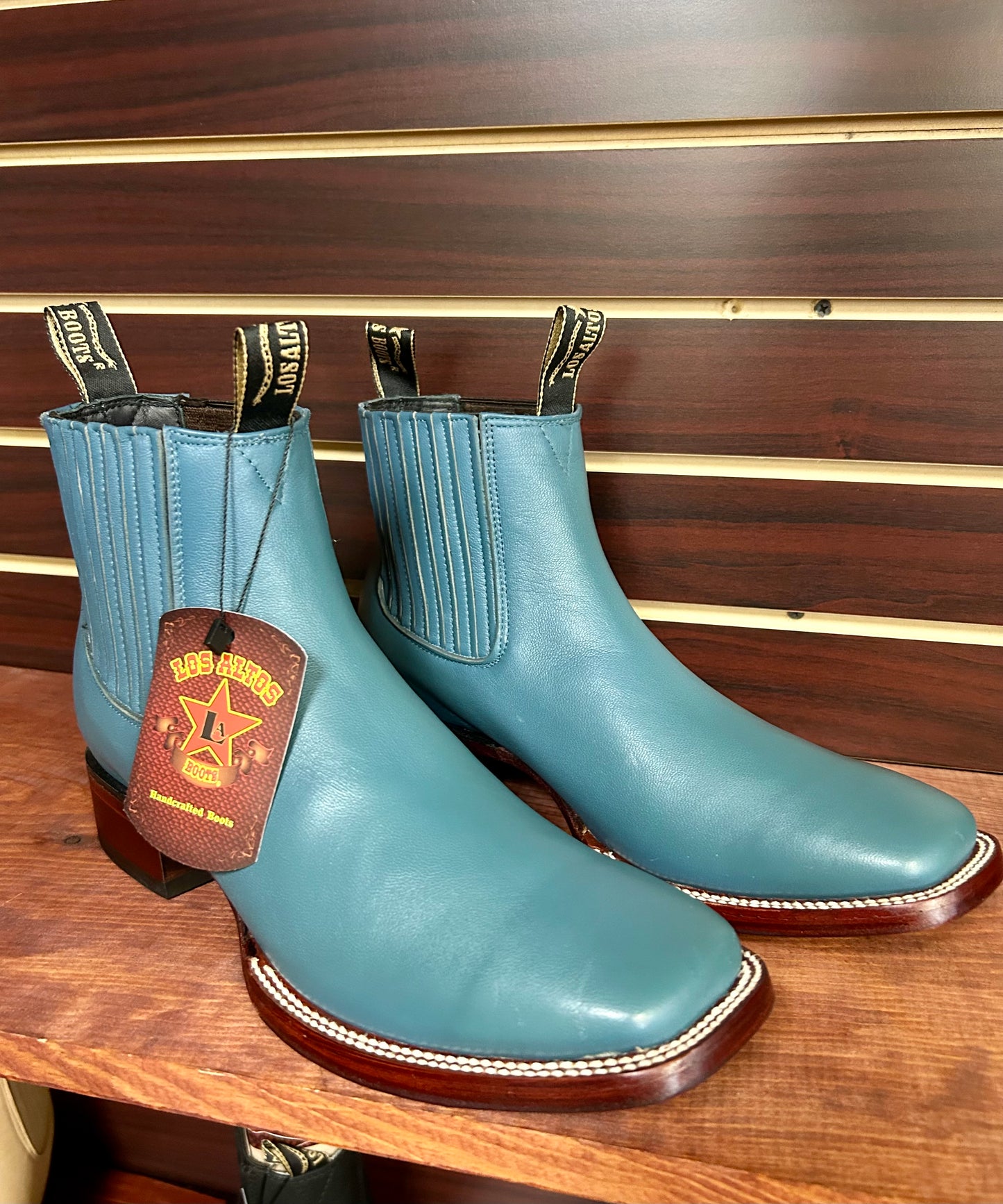 Square Toe Men’s Ankle Boot (Blue Jean)