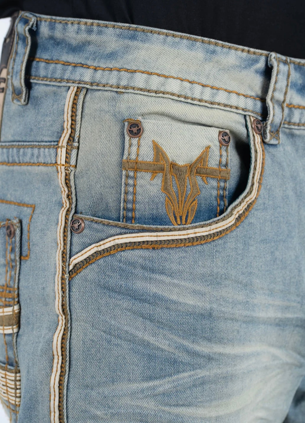 Platini Light Blue Washed Slim Bootcut Jeans