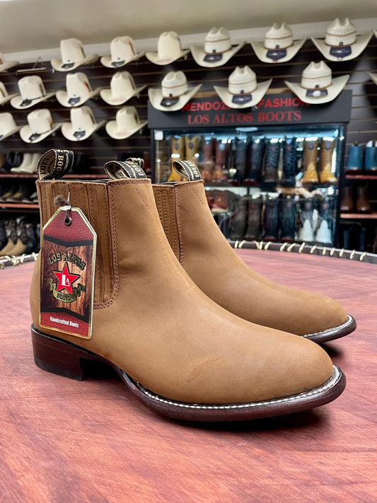Los Altos Charro Short Boot Oval Nobuck Chedron
