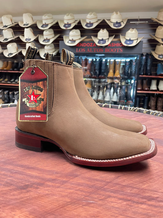 Los Altos Wide Square Toe Nobuck Taupe