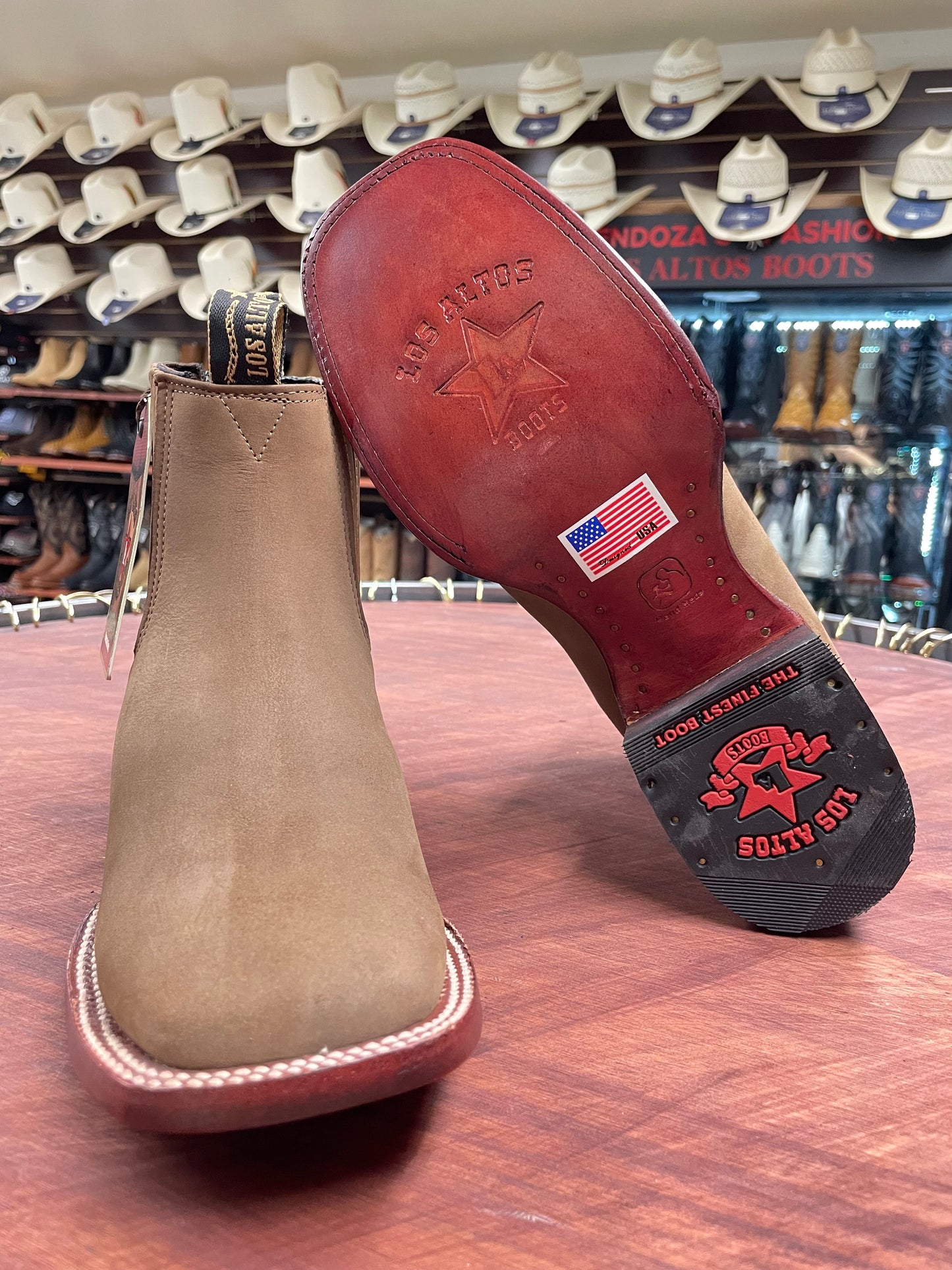 Los Altos Wide Square Toe Nobuck Taupe