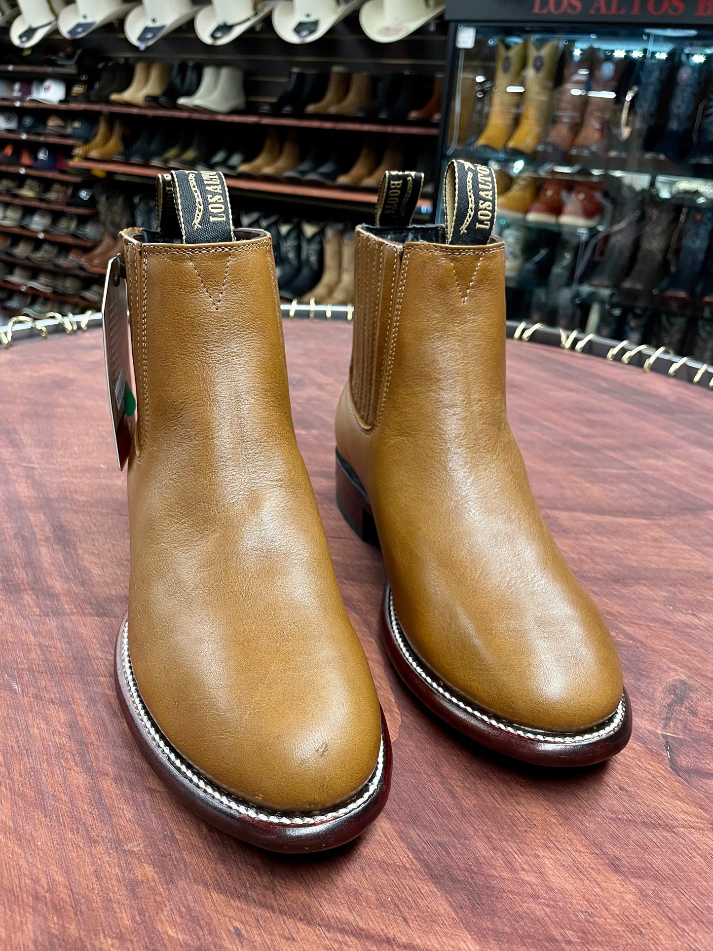 Los Altos Charro Short Boot Oval Belmont Honey