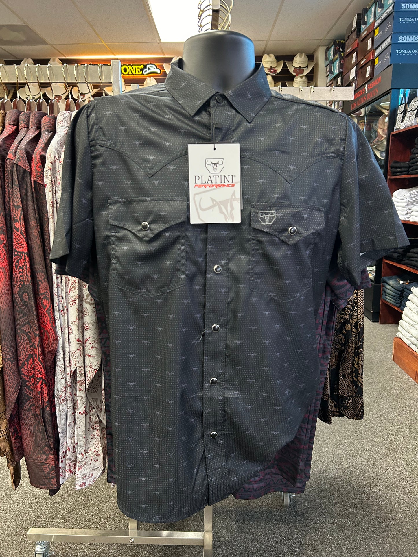 Black Short Sleeve with Long Horns Shirt