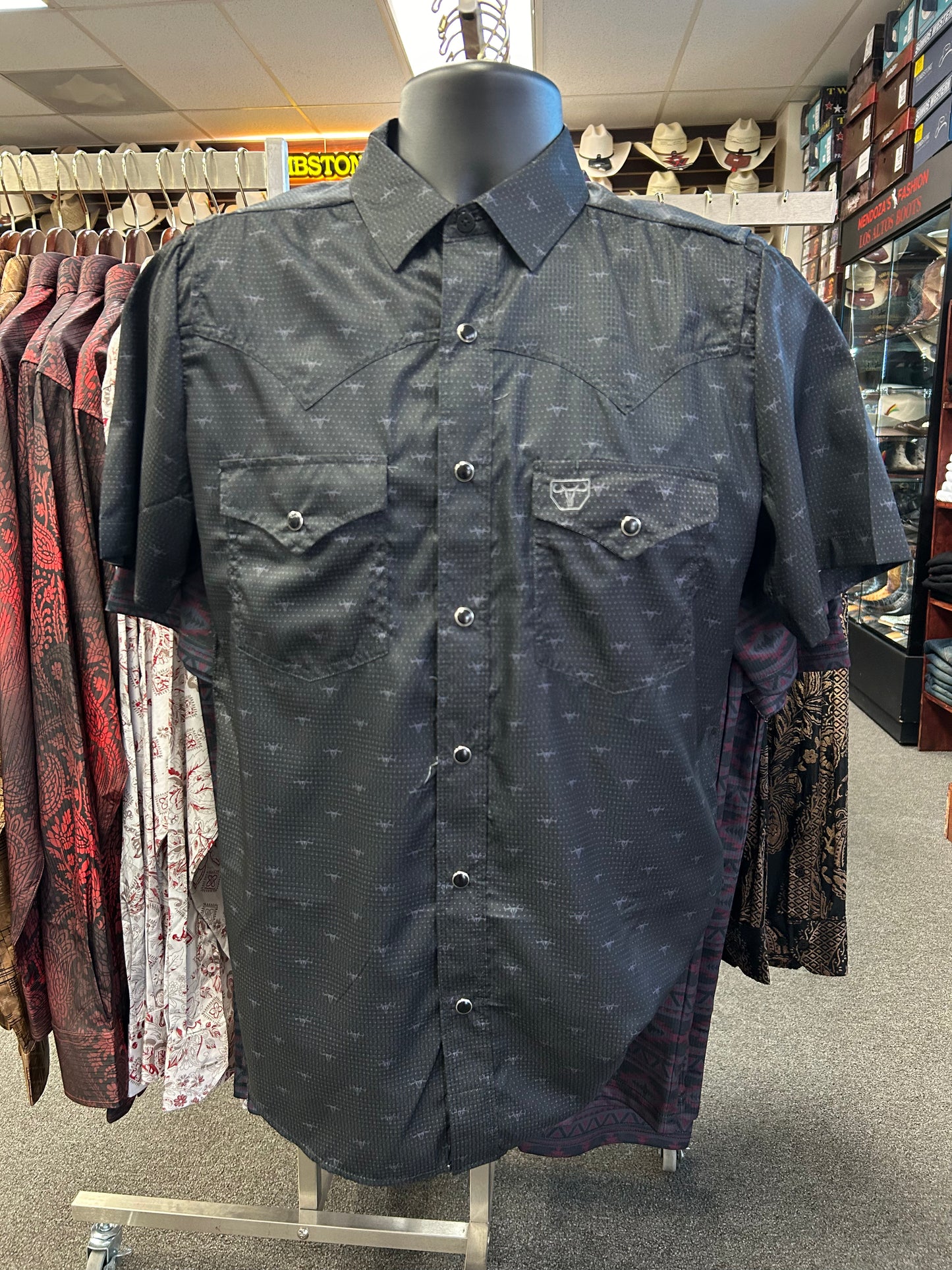 Black Short Sleeve with Long Horns Shirt